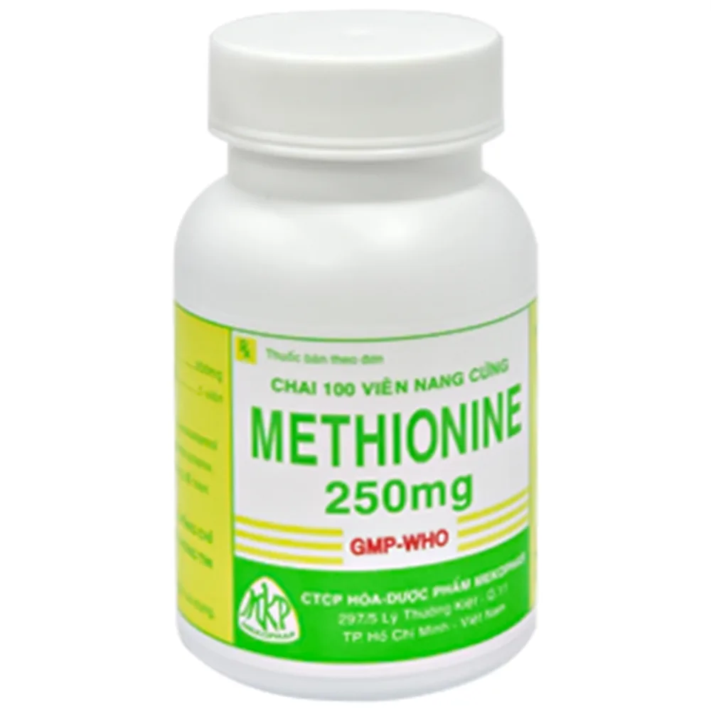 Hình ảnh Viên nang cứng Methionine 250mg Mekophar điều trị quá liều paracetamol (100 viên)