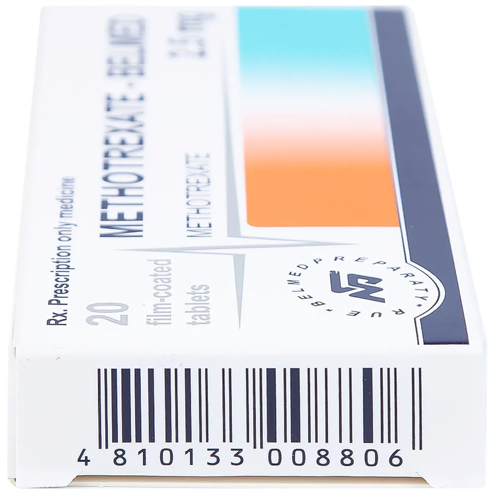 Hình ảnh Thuốc Methotrexate Belmed 2.5mg điều trị bệnh vẩy nến, viêm khớp vảy nến, viêm khớp dạng thấp (20 viên)