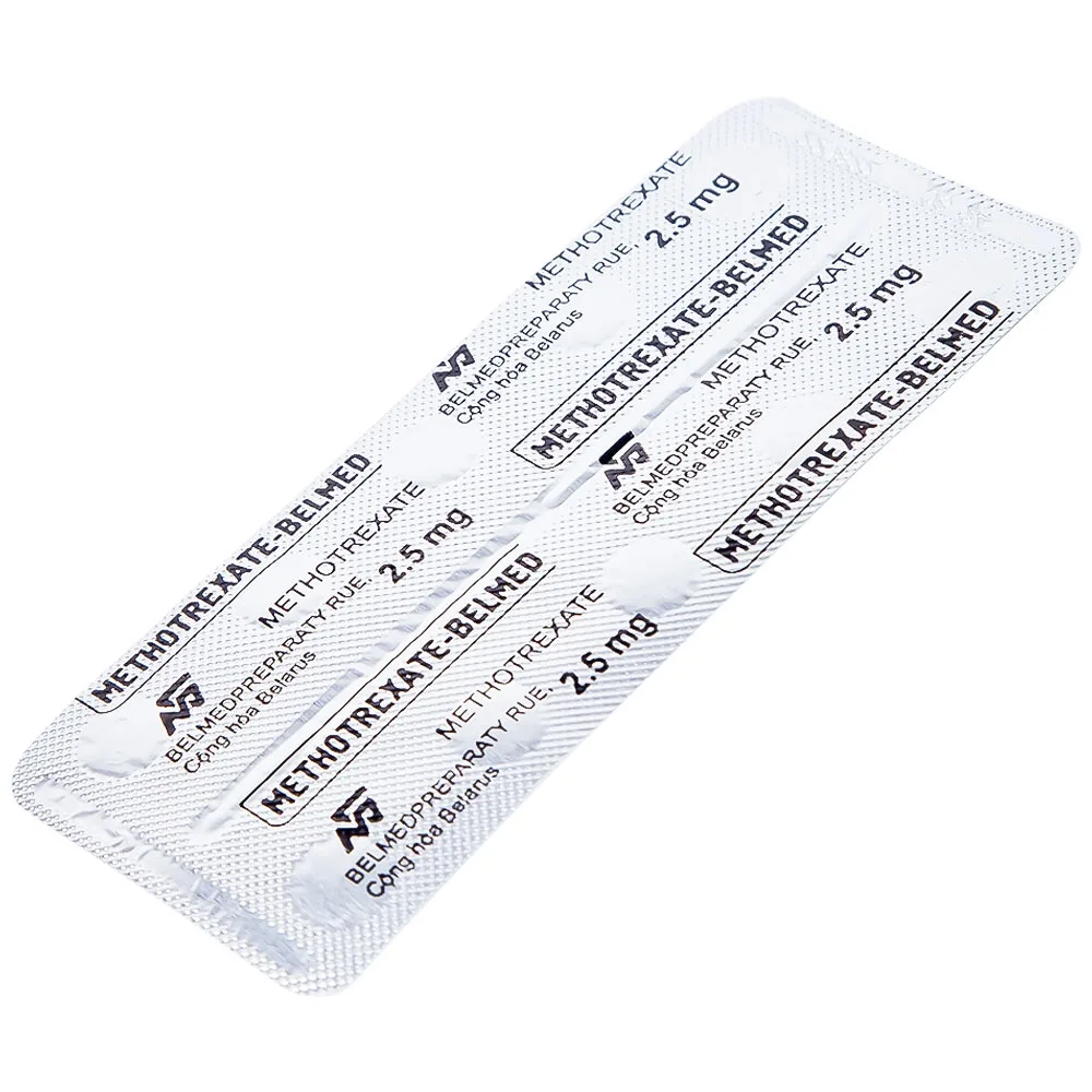 Hình ảnh Thuốc Methotrexate Belmed 2.5mg điều trị bệnh vẩy nến, viêm khớp vảy nến, viêm khớp dạng thấp (20 viên)