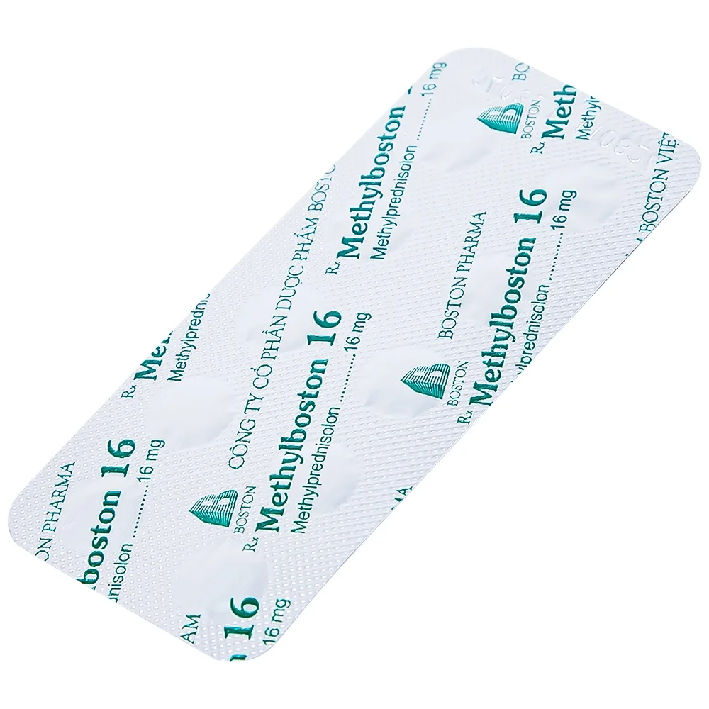 Hình ảnh Thuốc Methylboston 16 Boston kháng viêm, điều trị suy tuyến thượng thận, viêm khớp, lupus ban đỏ (3 vỉ x 10 viên)