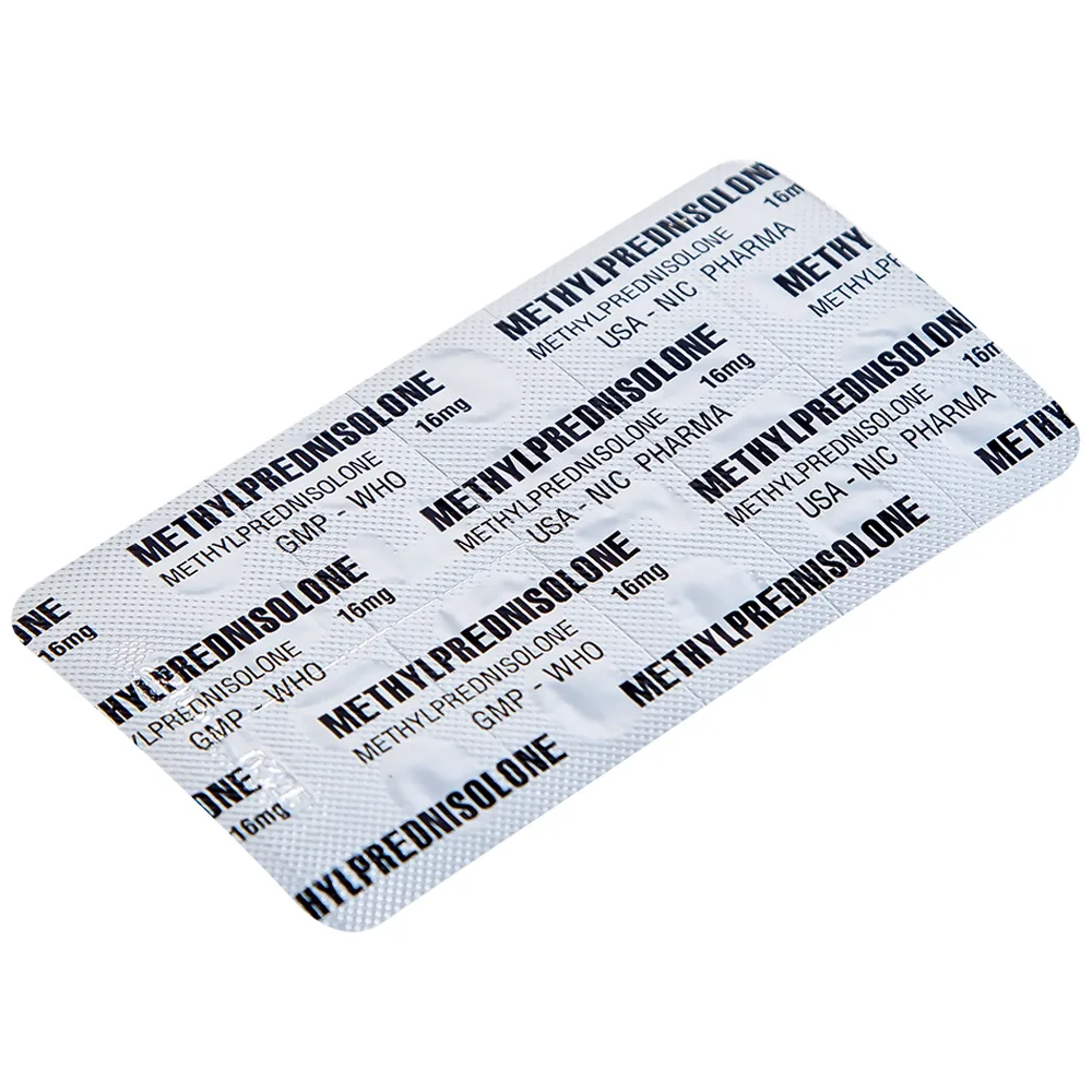 Hình ảnh Thuốc Methylprednisolone 16mg Usa - Nic Pharma kháng viêm và ức chế miễn dịch, chống dị ứng (3 vỉ x 10 viên)