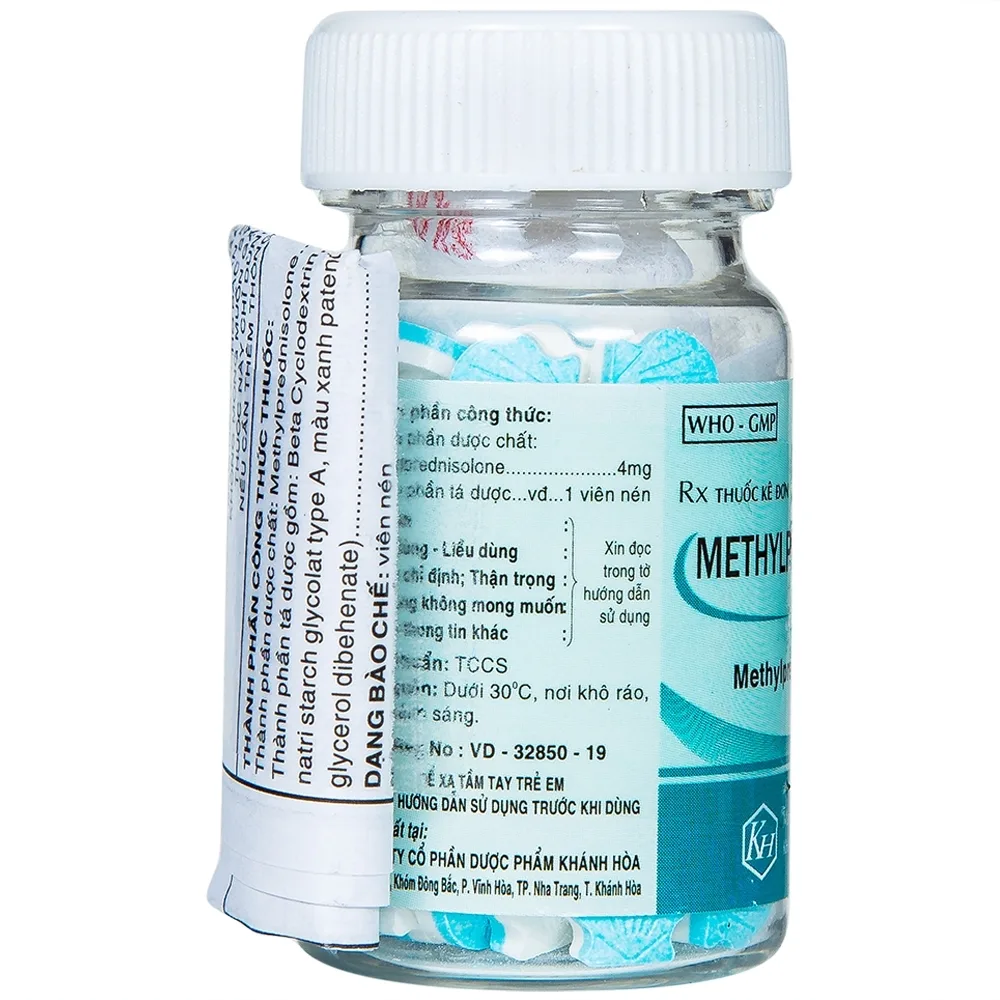 Hình ảnh Thuốc Methylprednisolone Blue 4mg Khapharco kháng viêm, điều trị rối loạn nội tiết (100 viên)