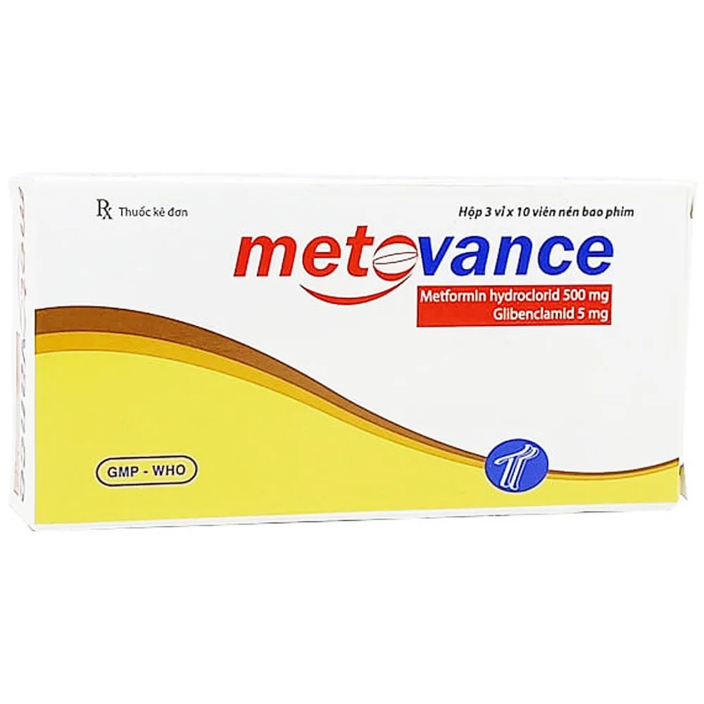Hình ảnh Thuốc metovance Trường Thọ Pharma điều trị bệnh đái tháo đường (3 vỉ x 10 viên)