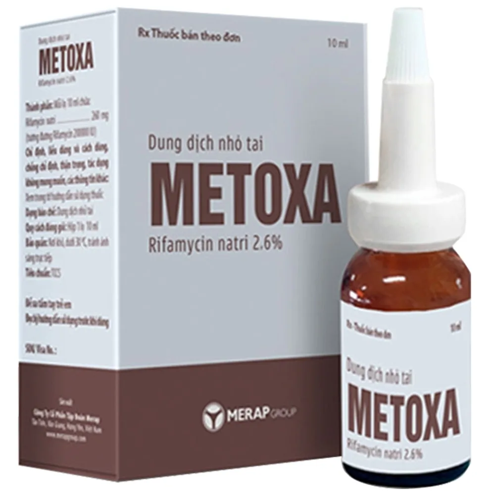Hình ảnh Dung dịch nhỏ tai Metoxa Merap điều trị nhiễm trùng tai (10ml)