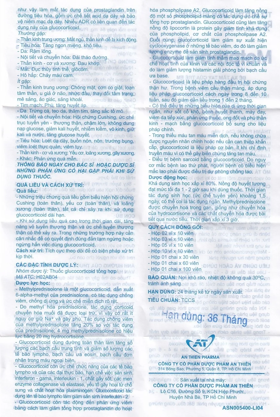Hình ảnh Thuốc Metpredni 4 A.T kháng viêm, điều trị viêm khớp dạng thấp, lupus ban đỏ (10 vỉ x 10 viên)