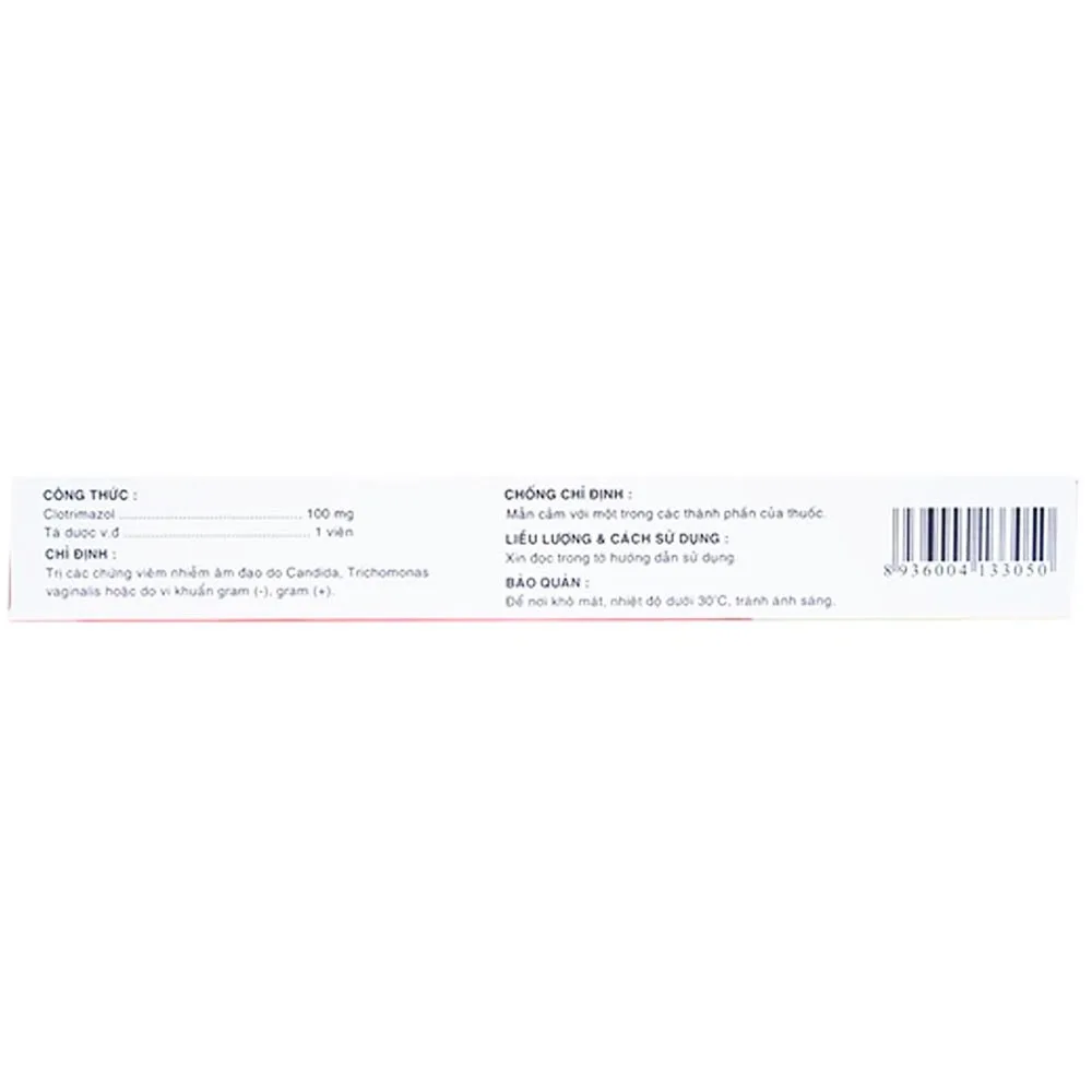 Hình ảnh Viên đặt âm đạo Metrima 100 Dược 3-2 điều trị nấm candida (1 vỉ x 6 viên)