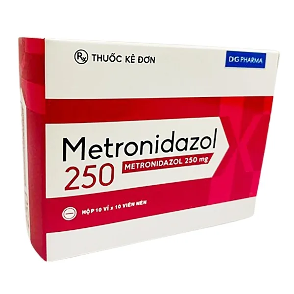 Hình ảnh Viên nén Metronidazol 250 DHG Pharma điều trị các chứng nhiễm khuẩn (10 vỉ x 10 viên)
