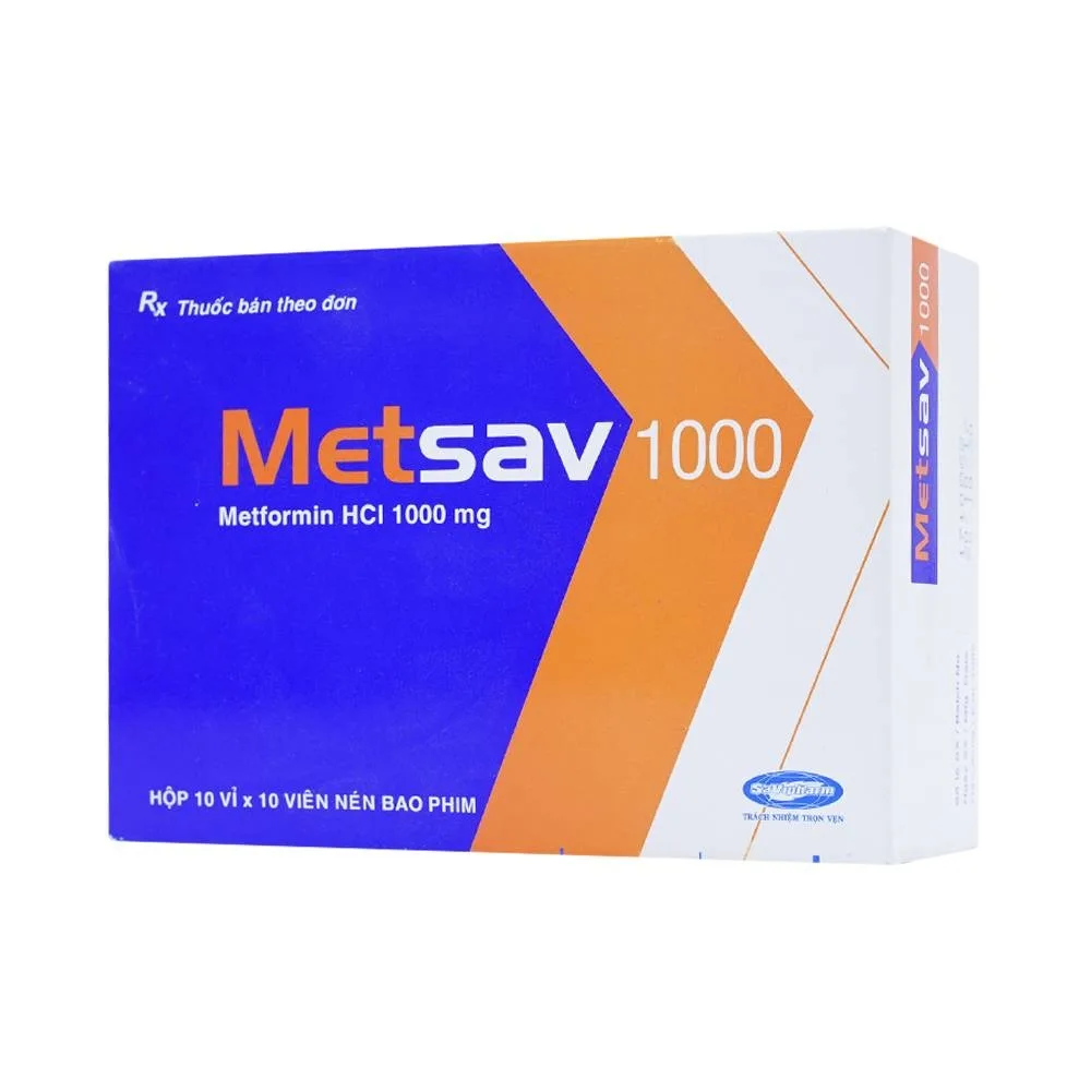 Hình ảnh Viên nén Metsav 1000 Savi điều trị bệnh đái tháo đường típ 2 (10 vỉ x 10 viên) 