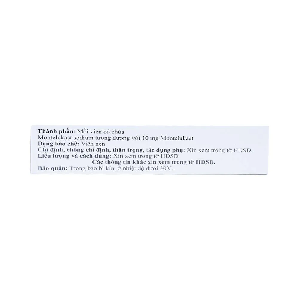 Hình ảnh Viên nén Mexams 10 Celogen Pharma điều trị hen, viêm mũi dị ứng theo mùa (3 vỉ x 10 viên)