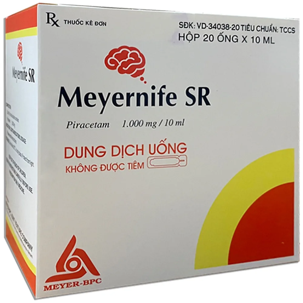 Hình ảnh Dung dịch uống Meyenife SR 1000mg/10ml Meyer-BPC điều trị chứng hội chứng tâm thần – thực thể (20 ống x 10 ml)