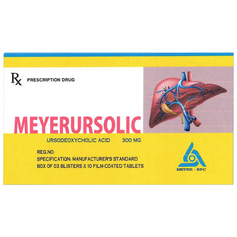 Hình ảnh Thuốc Meyerursolic 300mg Meyer - BPC cải thiện chức năng gan, tan sỏi cholesterol (3 vỉ x 10 viên)