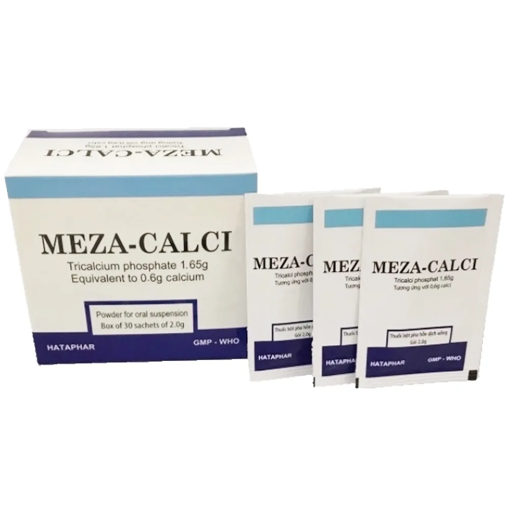 Hình ảnh Thuốc bột uống Meza-Calci Hataphar điều trị hỗ trợ loãng xương (30 gói x 2g)