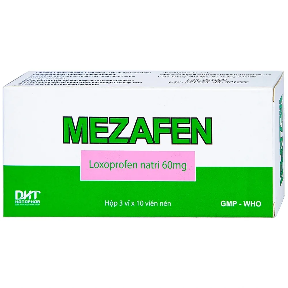 Hình ảnh Viên nén Mezafen 60mg Hataphar kháng viêm, giảm đau viêm khớp, đau thắt lưng (3 vỉ x 10 viên)