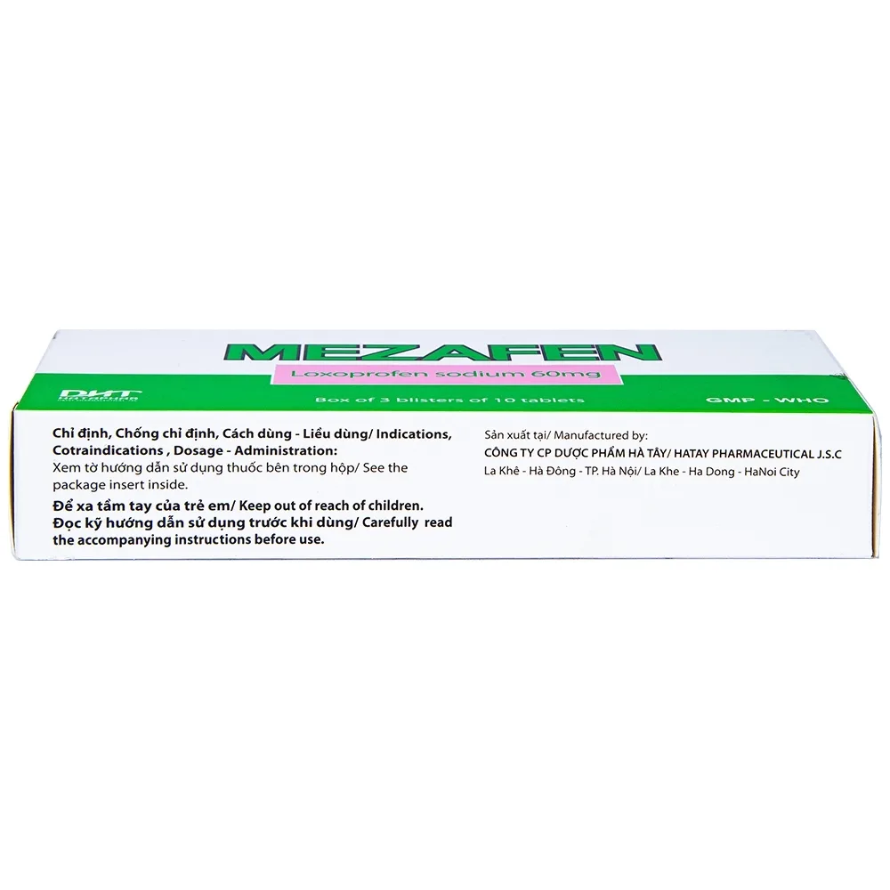 Hình ảnh Viên nén Mezafen 60mg Hataphar kháng viêm, giảm đau viêm khớp, đau thắt lưng (3 vỉ x 10 viên)