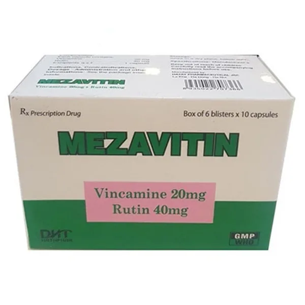 Hình ảnh Viên nang cứng Mezavitin Hataphar điều trị suy tuần hoàn não, giảm trí nhớ (6 vỉ x 10 viên)