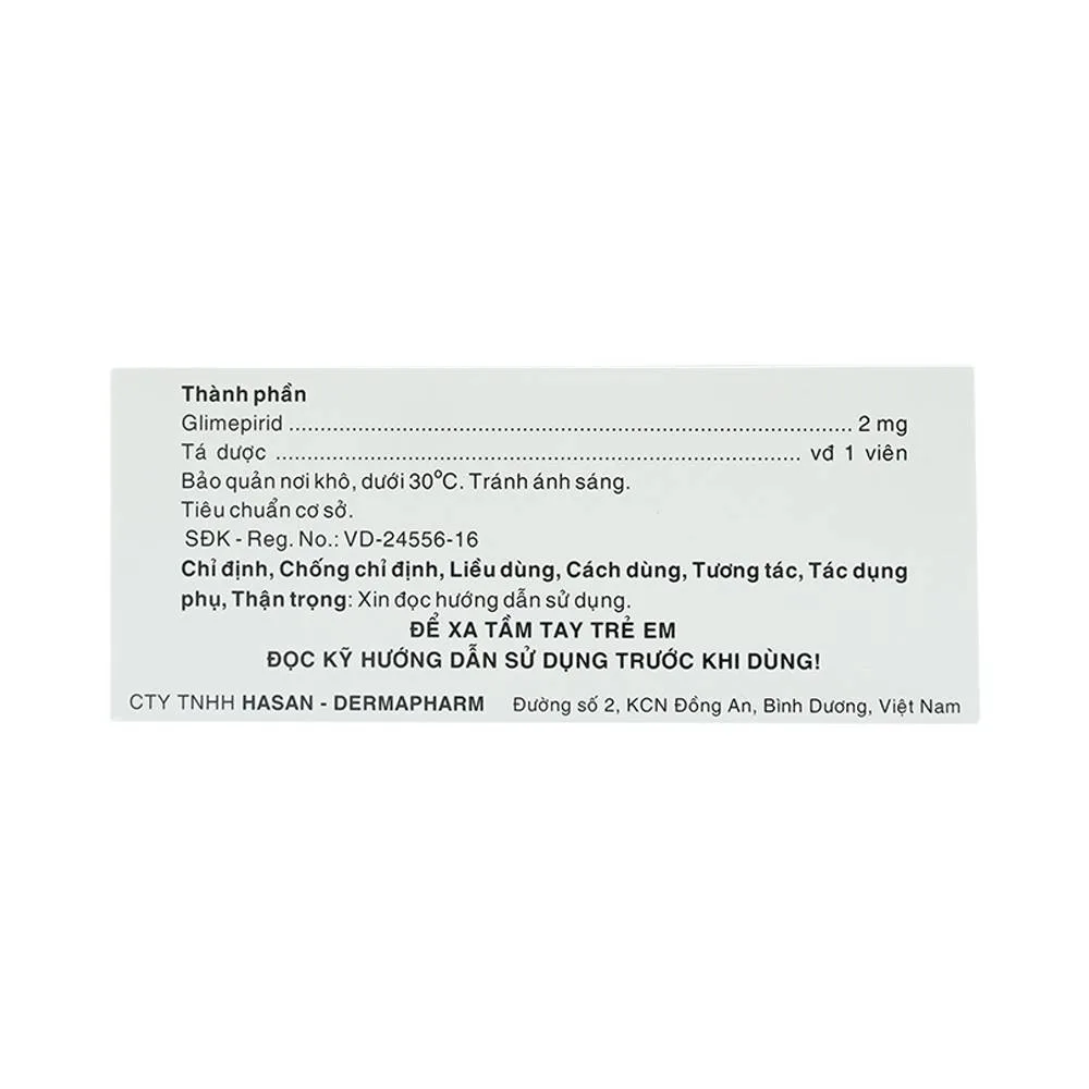 Hình ảnh Viên nén Miaryl 2mg Hasan điều trị đái tháo đường típ 2 (10 vỉ x 10 viên)