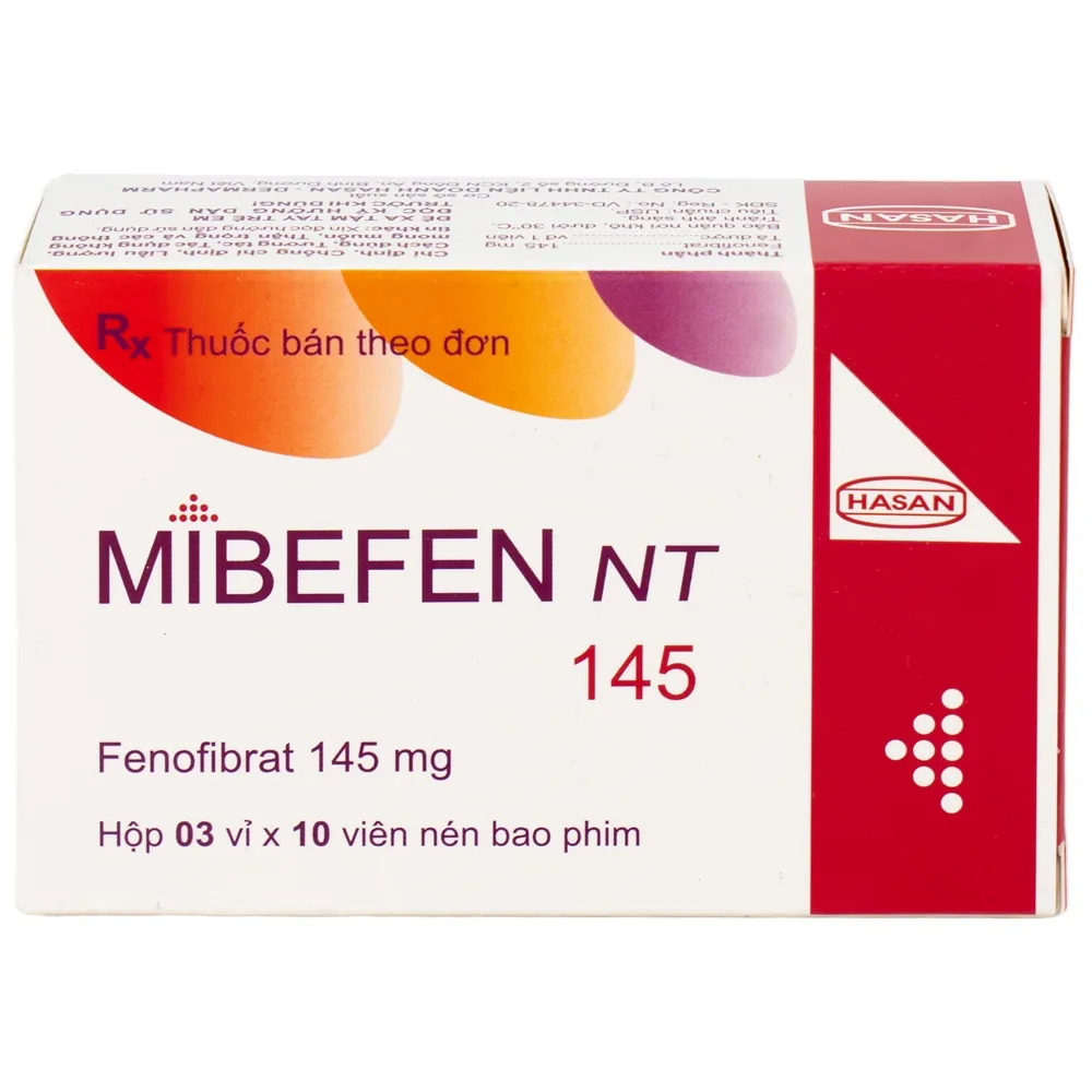 Hình ảnh Thuốc Mibefen NT 145 Hasan điều trị tăng triglycerid huyết nặng (3 vỉ x 10 viên)