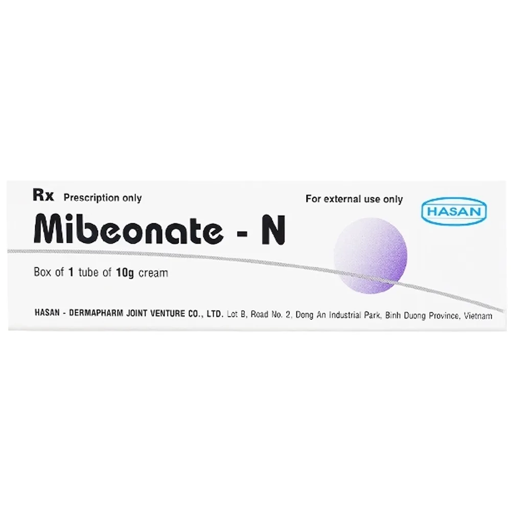 Hình ảnh Kem bôi ngoài da Mibeonate - N 10g Hasan điều trị các bệnh nhiễm khuẩn ngoài da nhẹ do tụ cầu