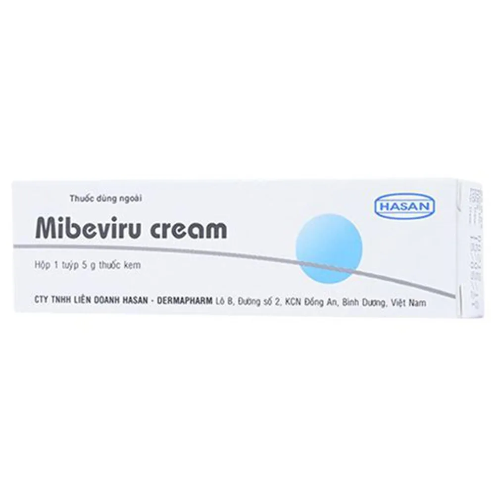 Hình ảnh Kem bôi da Mibeviru Cream Hasan điều trị nhiễm Herpes Simplex (5g)
