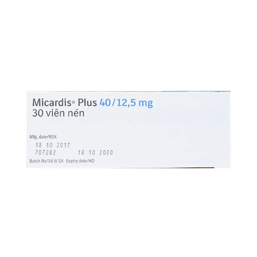 Hình ảnh Viên nén Micardis Plus 40/12,5mg Boehringer điều trị tăng huyết áp vô căn (3 vỉ x 10 viên)