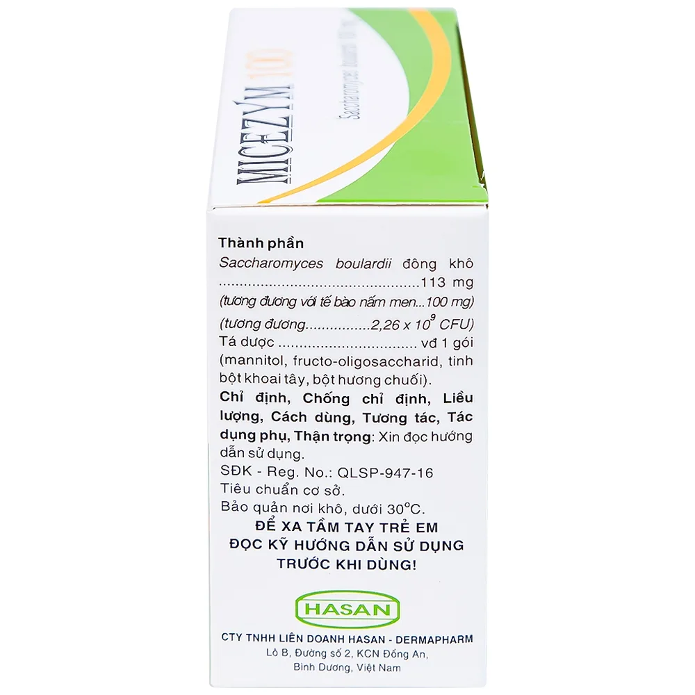 Hình ảnh Thuốc bột Micezym 100 Hasan phòng ngừa và điều trị tiêu chảy (30 gói x 1g))