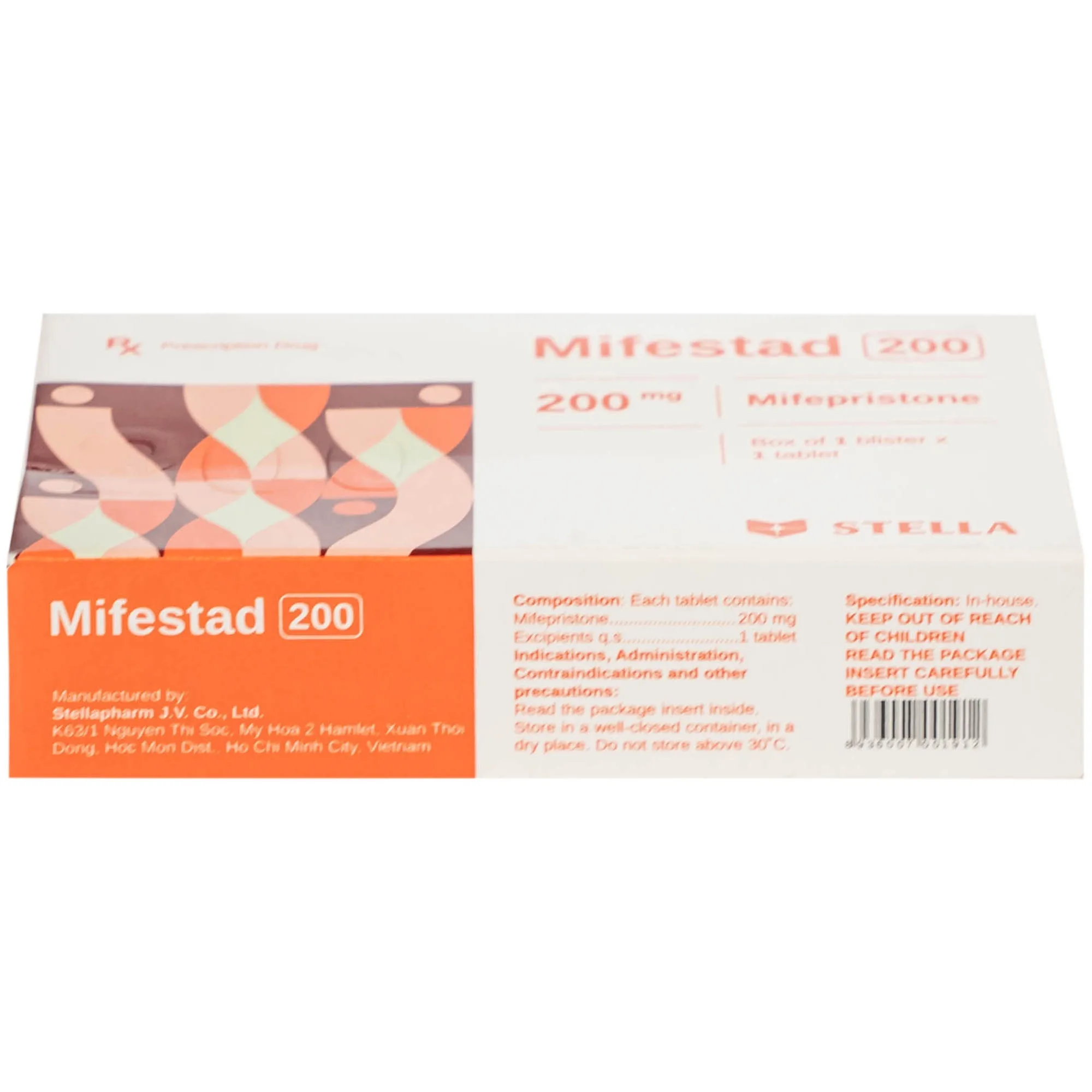 Hình ảnh Thuốc Mifestad 200mg Stella (1 viên)
