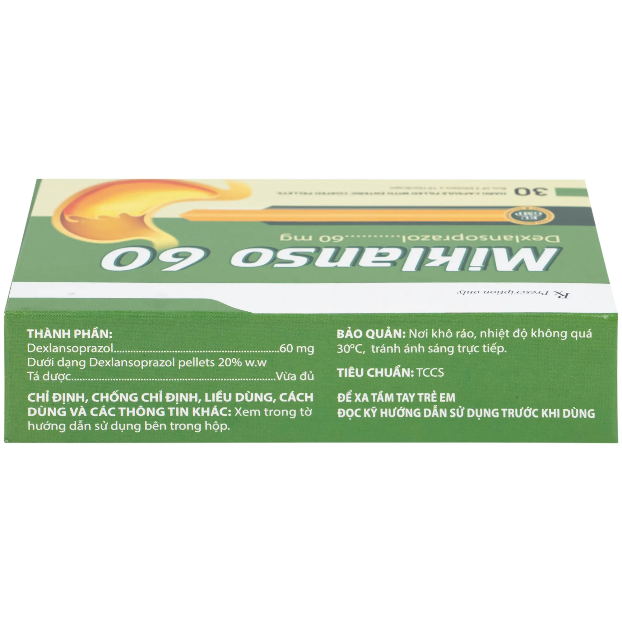 Hình ảnh Thuốc Miklanso 60mg Hdpharma điều trị viêm thực quản có trợt loét (3 vỉ x 10 viên)