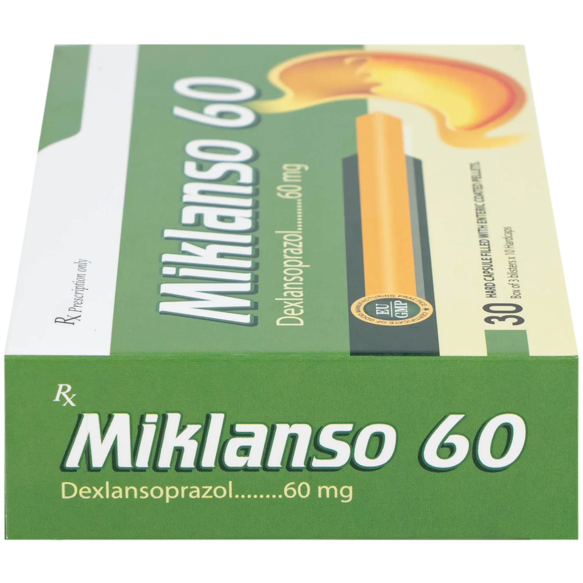Hình ảnh Thuốc Miklanso 60mg Hdpharma điều trị viêm thực quản có trợt loét (3 vỉ x 10 viên)