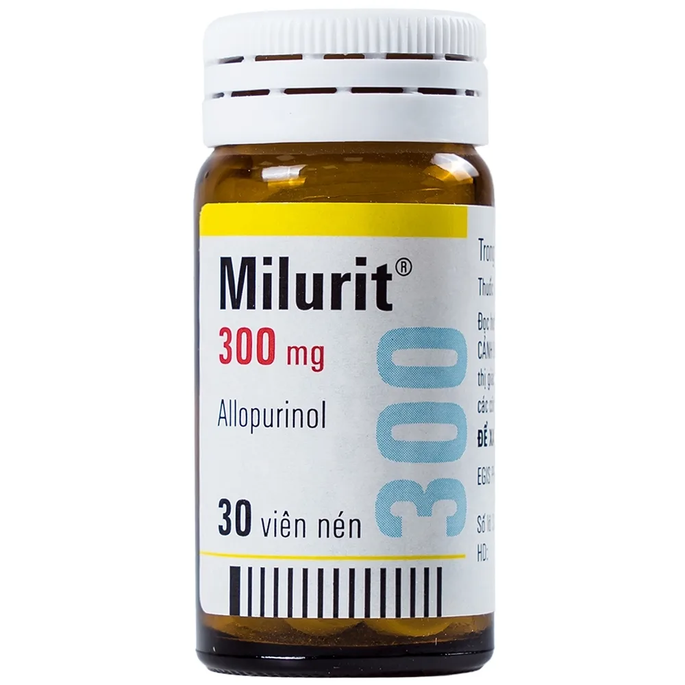 Hình ảnh Viên nén Milurit 300mg Egis Pharma điều trị bệnh gout, phòng ngừa bệnh sỏi axit uric (30 viên)