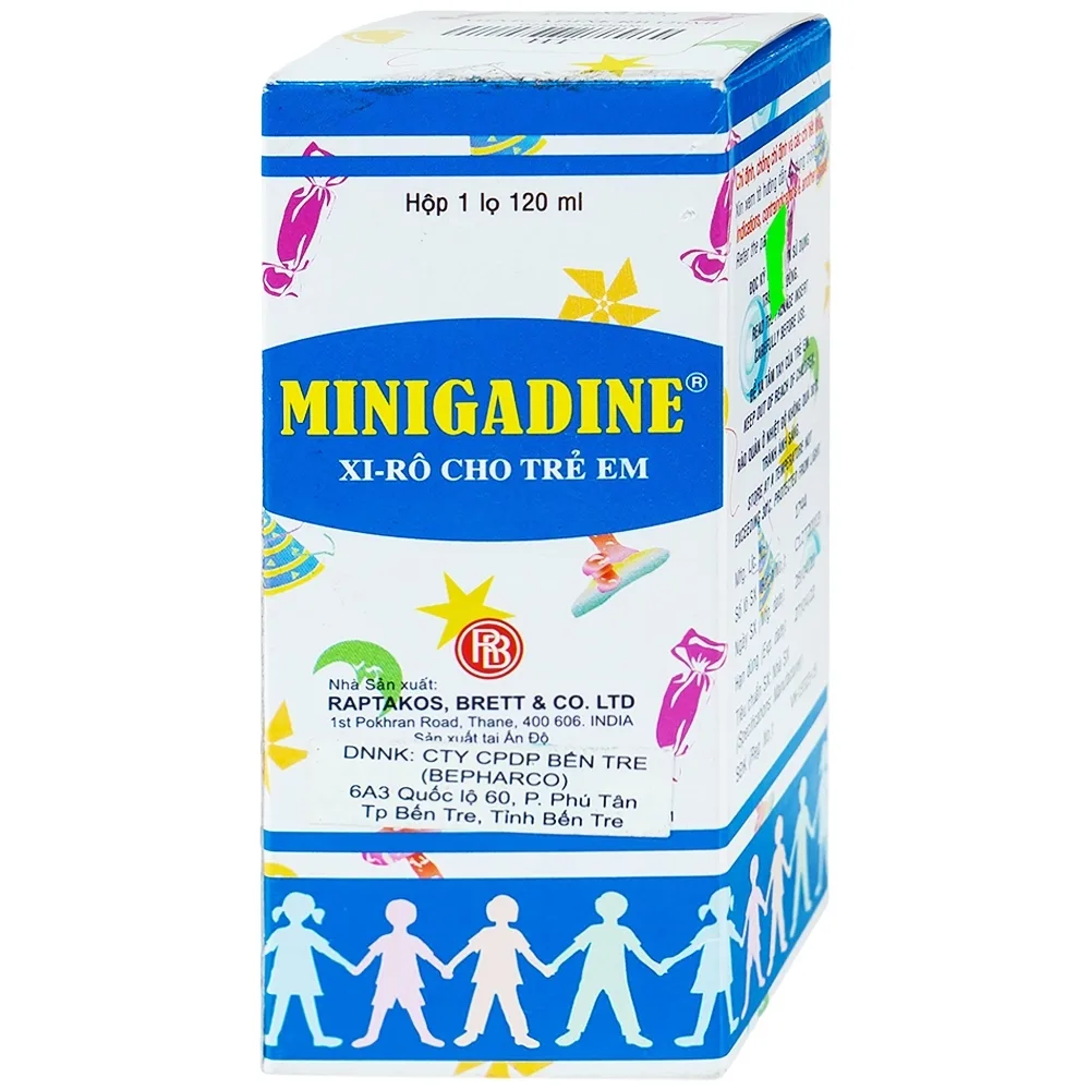 Hình ảnh Siro cho trẻ em Minigadine Raptakos Brett phòng ngừa thiếu vi chất, biếng ăn (120ml) 