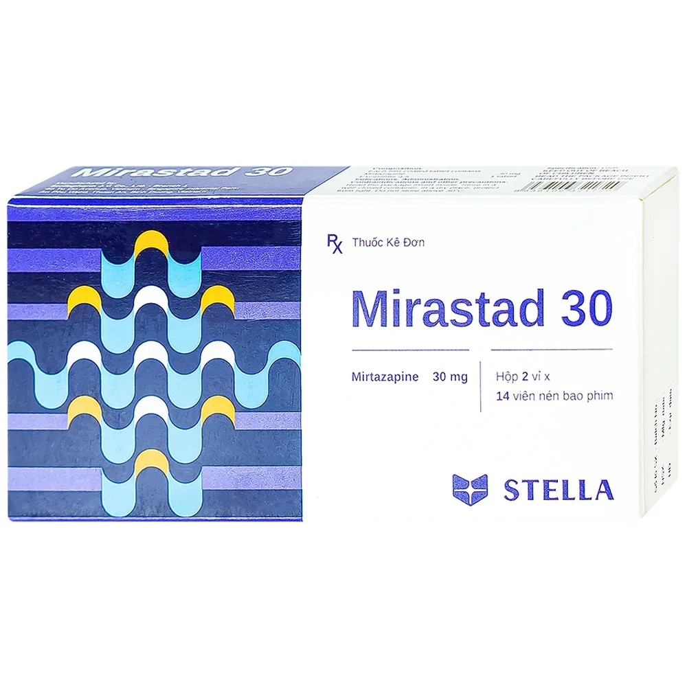 Hình ảnh Viên nén Mirastad 30 Stella điều trị trầm cảm, duy trì cân bằng tinh thần (2 vỉ x 14 viên)