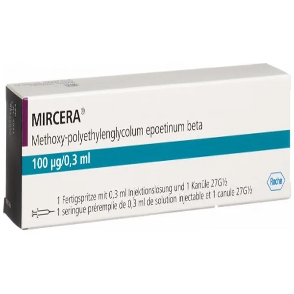 Hình ảnh Dung dịch tiêm Mircera 100 µg/0,3 ml Roche điều trị thiếu máu (1 cây x 0.3ml)