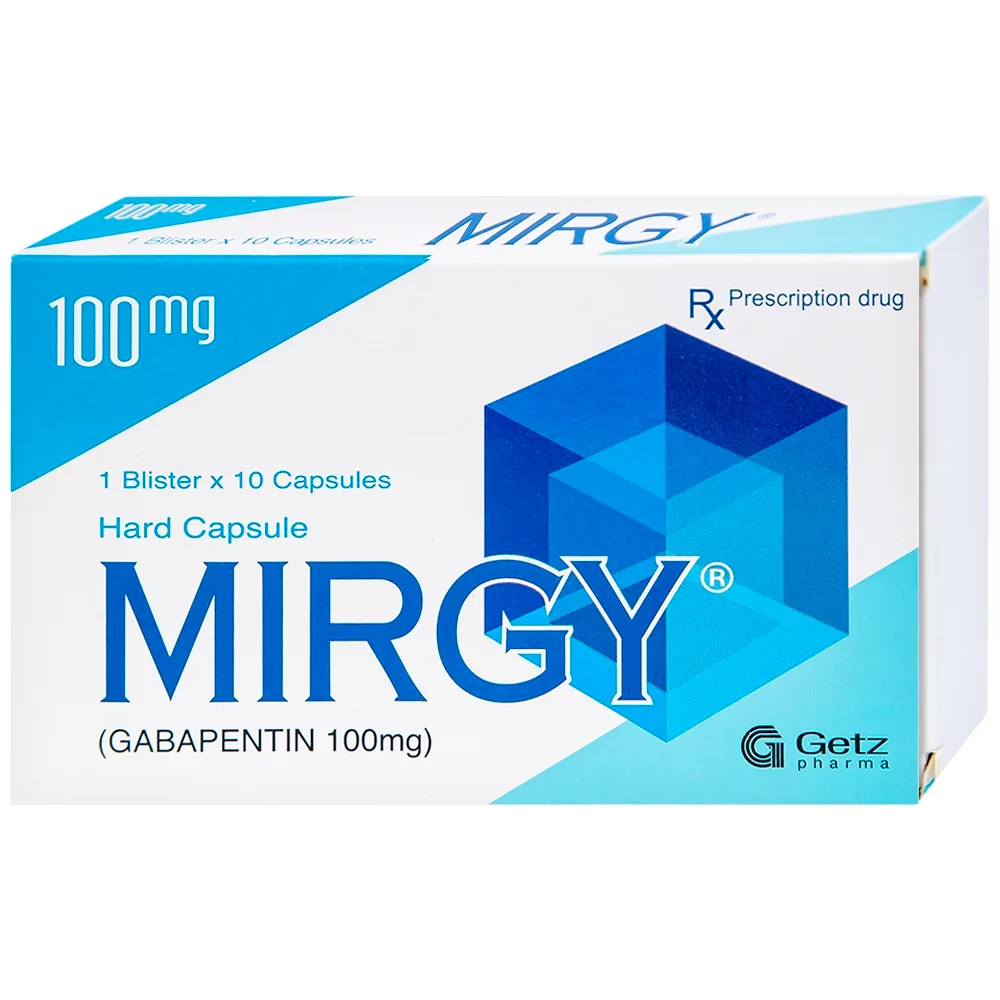 Hình ảnh Viên nang cứng Mirgy 100mg Getz điều trị đau thần kinh, động kinh (1 vỉ x 10 viên)