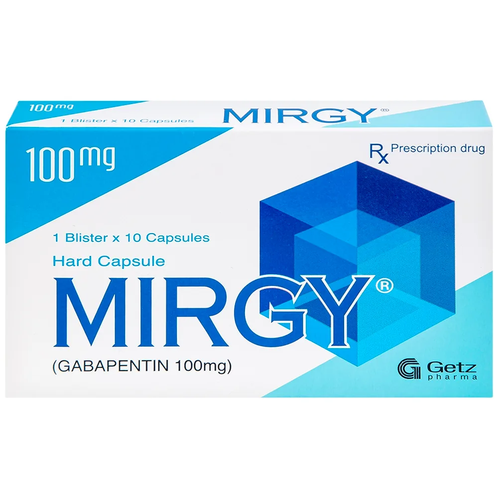 Hình ảnh Viên nang cứng Mirgy 100mg Getz điều trị đau thần kinh, động kinh (1 vỉ x 10 viên)