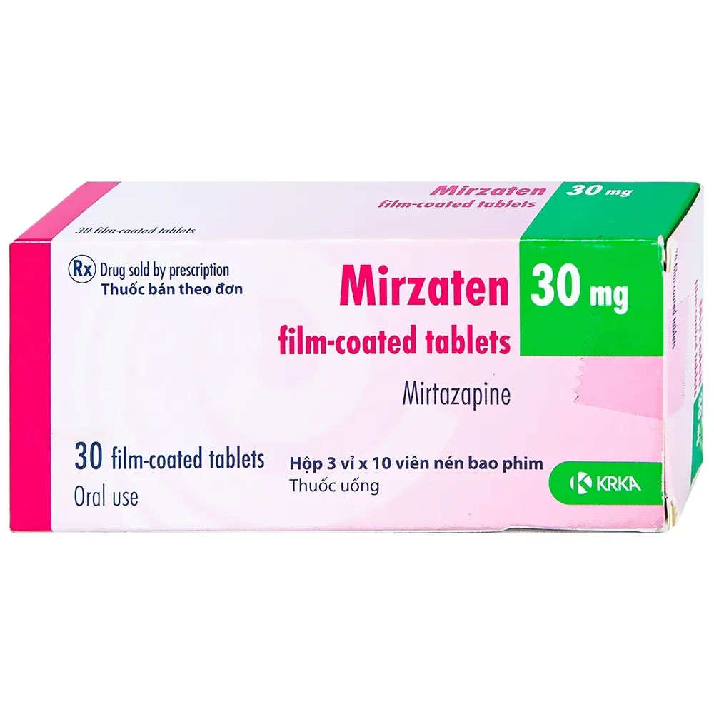 Hình ảnh Viên nén Mirzaten 30mg KRKA điều trị trầm cảm (3 vỉ x 10 viên)