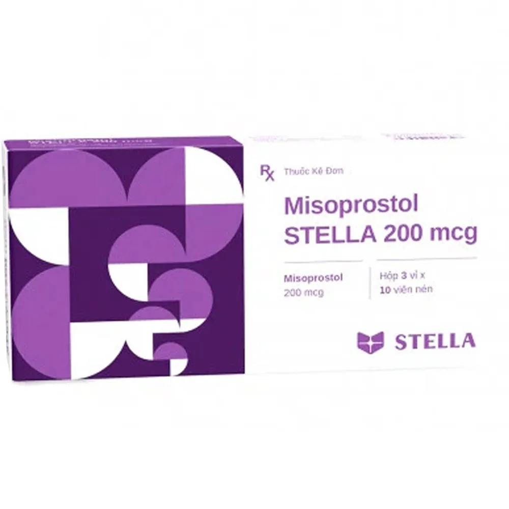 Hình ảnh Viên nén Misoprostol Stella 200mcg giảm nguy cơ loét dạ dày (3 vỉ x 10 viên)