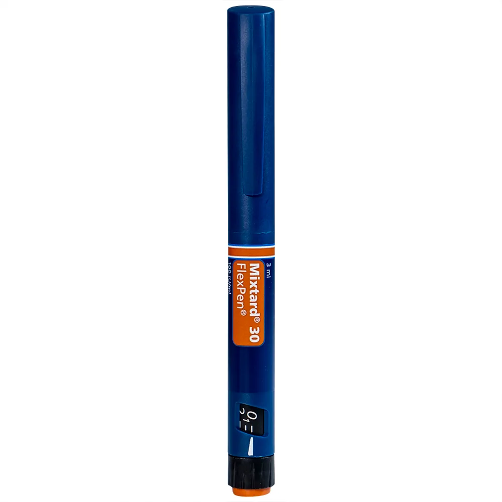 Hình ảnh Bút tiêm Mixtard 30 Flexpen 100 IU/ml Novo Nordisk điều trị bệnh đái tháo đường (5 cây x 3ml)