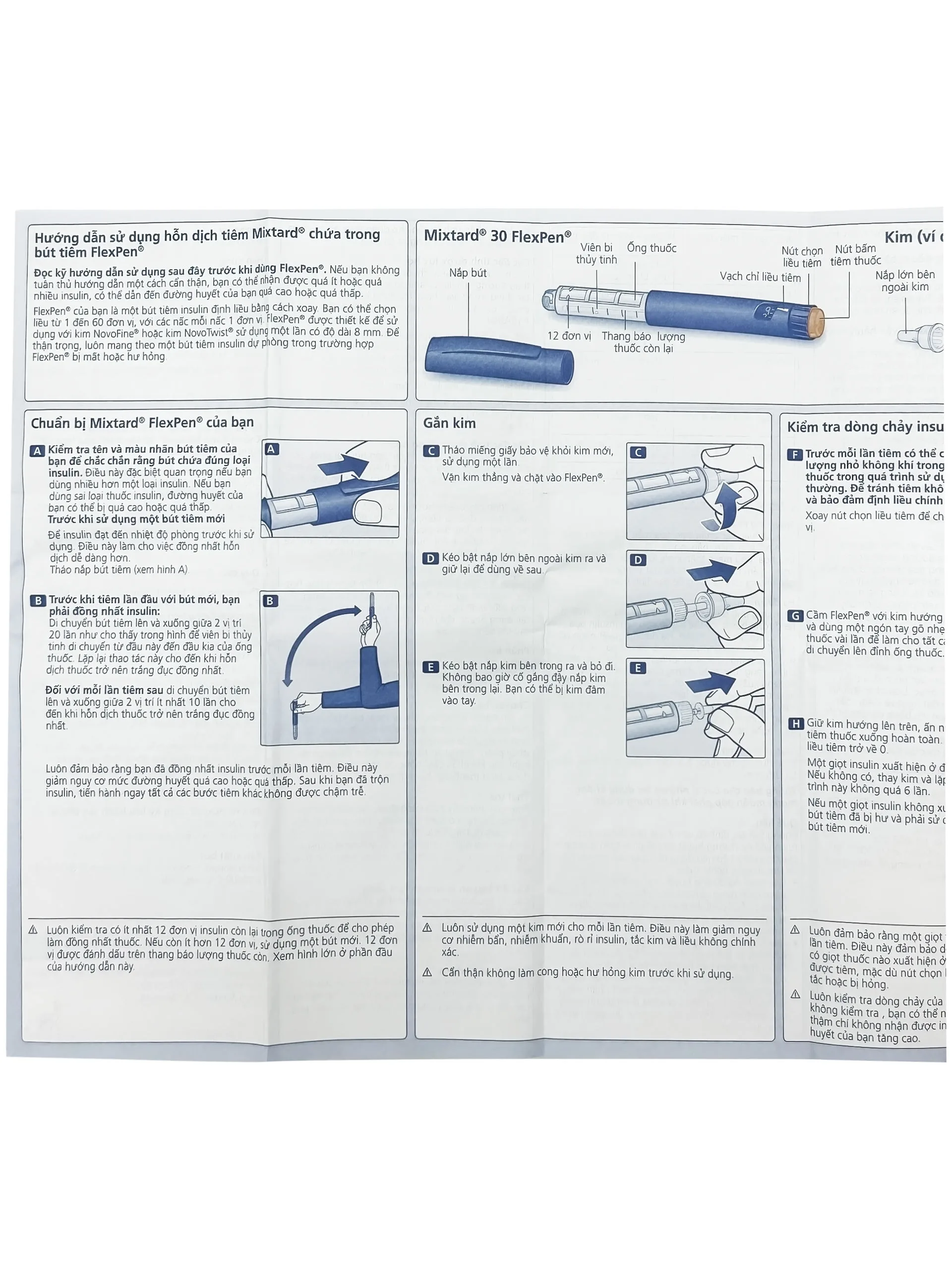 Hình ảnh Bút tiêm Mixtard 30 Flexpen 100 IU/ml Novo Nordisk điều trị bệnh đái tháo đường (5 cây x 3ml)
