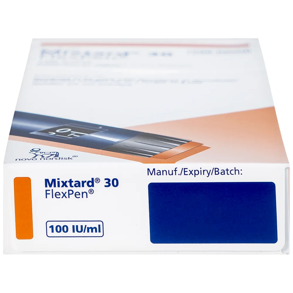 Hình ảnh Bút tiêm Mixtard 30 Flexpen 100 IU/ml Novo Nordisk điều trị bệnh đái tháo đường (5 cây x 3ml)