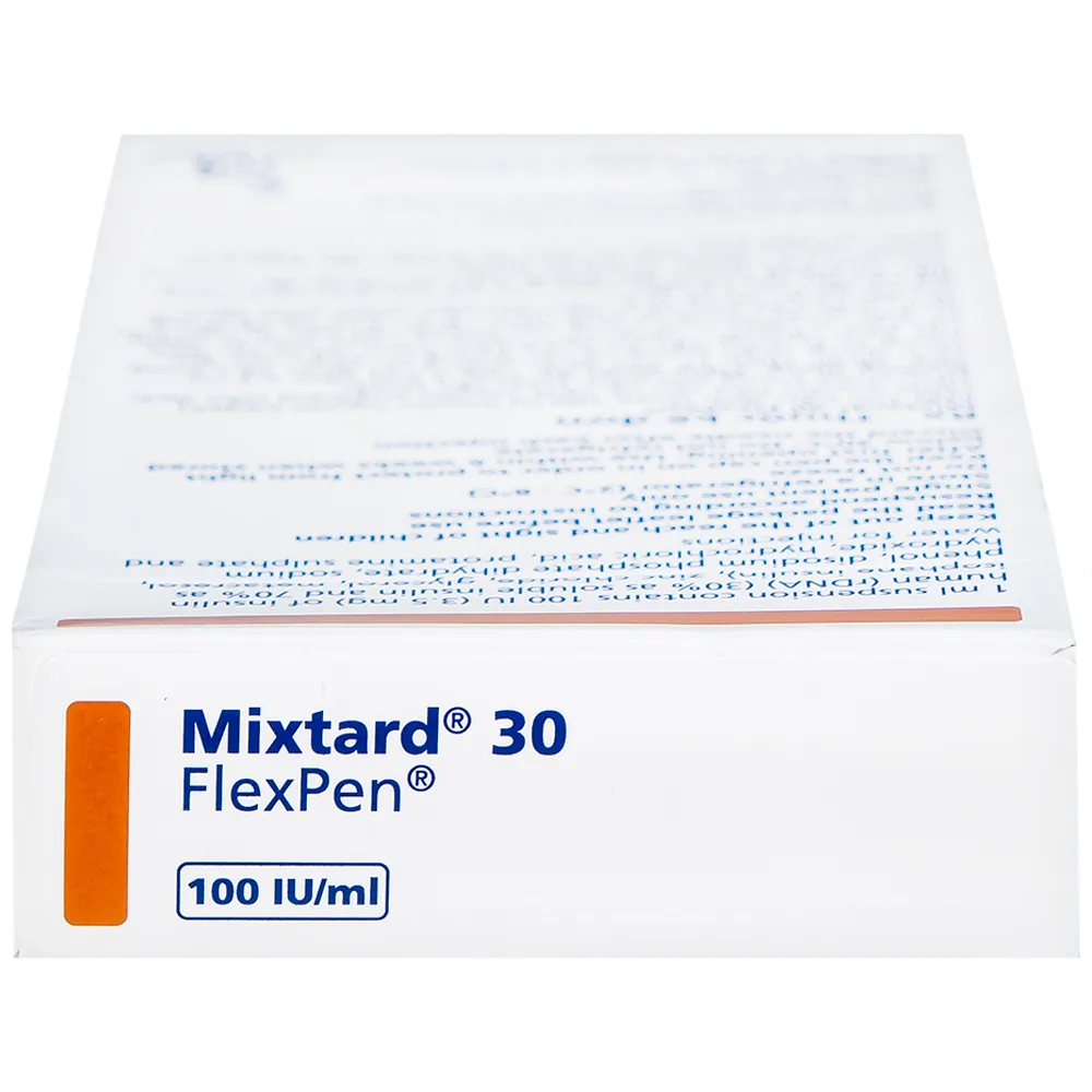 Hình ảnh Bút tiêm Mixtard 30 Flexpen 100 IU/ml Novo Nordisk điều trị bệnh đái tháo đường (5 cây x 3ml)