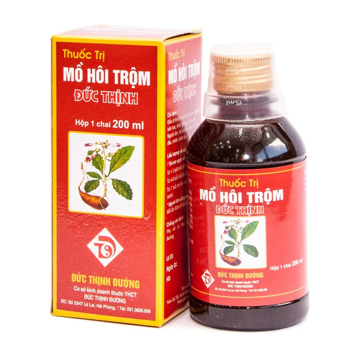 Hình ảnh Thuốc trị mồ hôi trộm Đức Thịnh đặc trị ra mồ hôi trộm, kém ăn, khó ngủ (200ml)