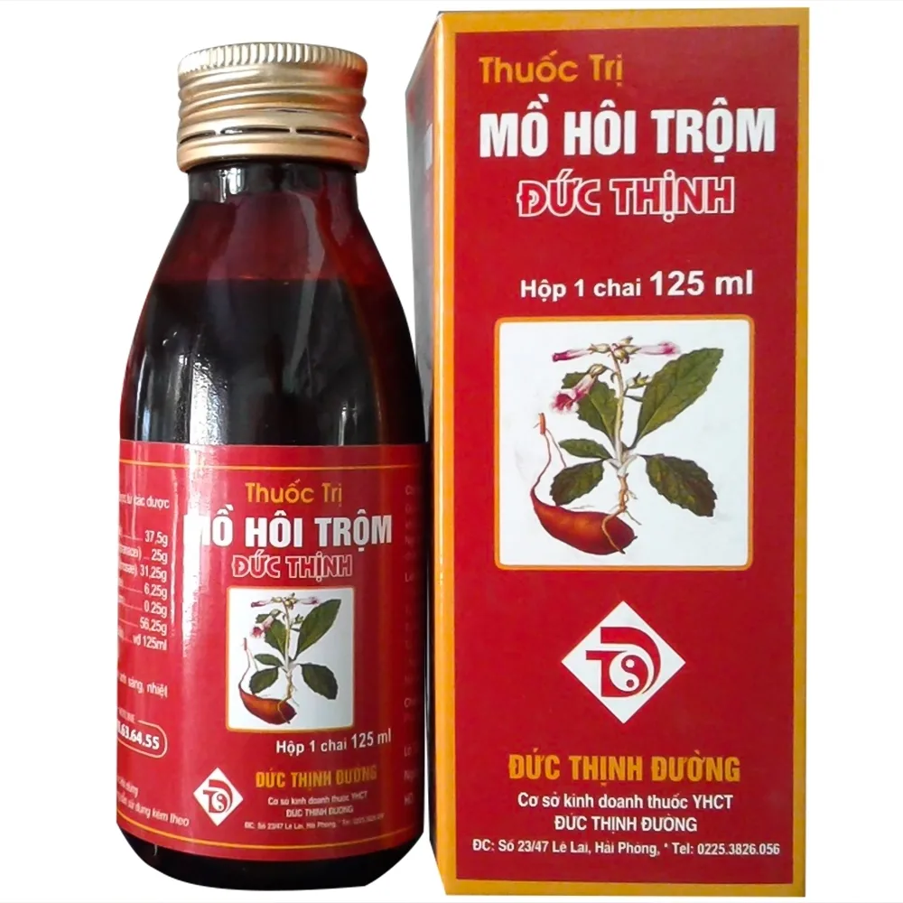 Hình ảnh Thuốc trị mồ hôi trộm Đức Thịnh đặc trị ra mồ hôi trộm, kém ăn, khó ngủ (125ml)