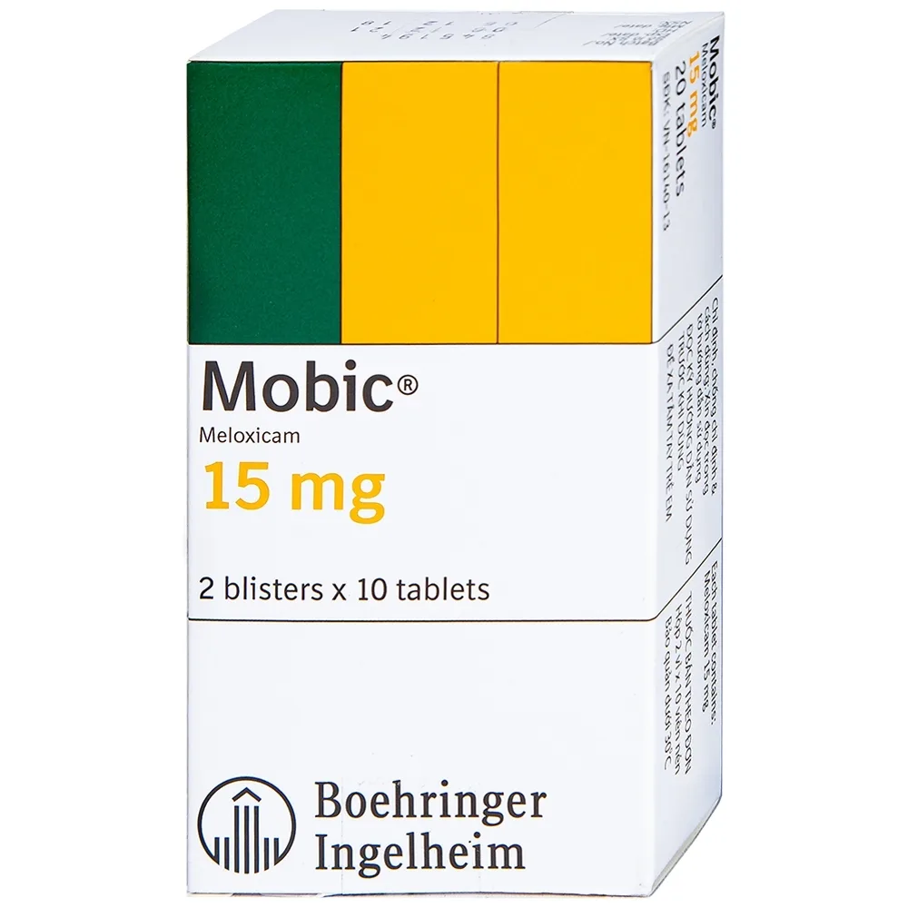 Hình ảnh Thuốc Mobic 15mg Boehringer điều trị viêm xương khớp (2 vỉ x 10 viên)