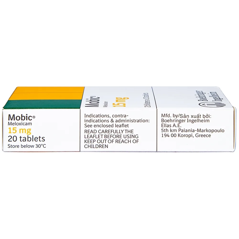 Hình ảnh Thuốc Mobic 15mg Boehringer điều trị viêm xương khớp (2 vỉ x 10 viên)