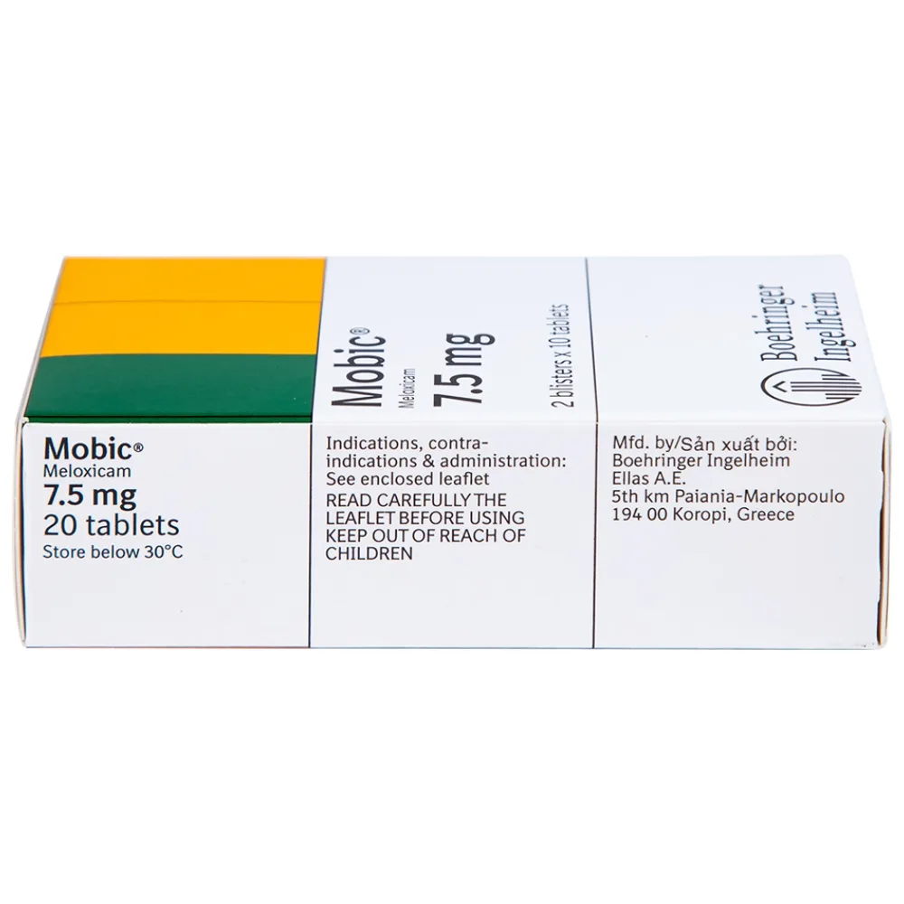 Hình ảnh Thuốc Mobic 7.5mg Boehringer điều trị viêm xương khớp (2 vỉ x 10 viên)