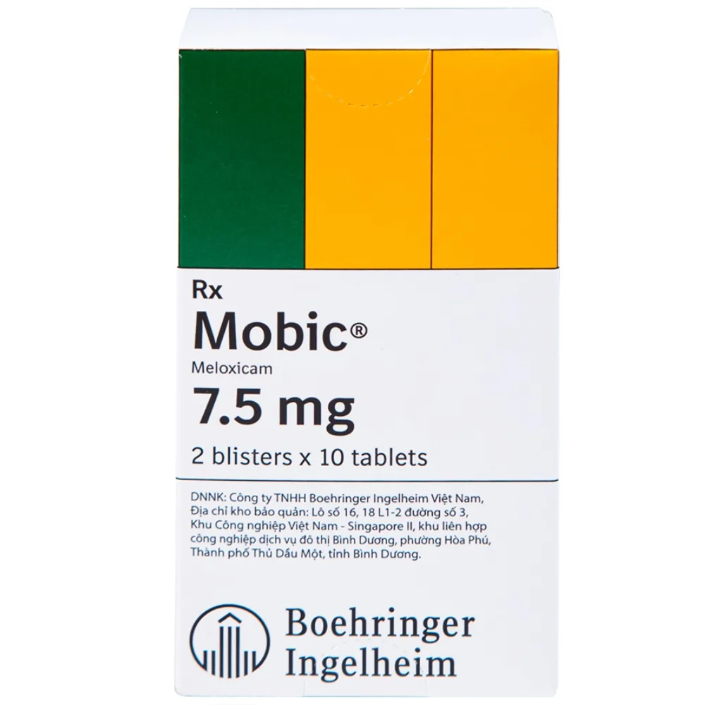Hình ảnh Thuốc Mobic 7.5mg Boehringer điều trị viêm xương khớp (2 vỉ x 10 viên)