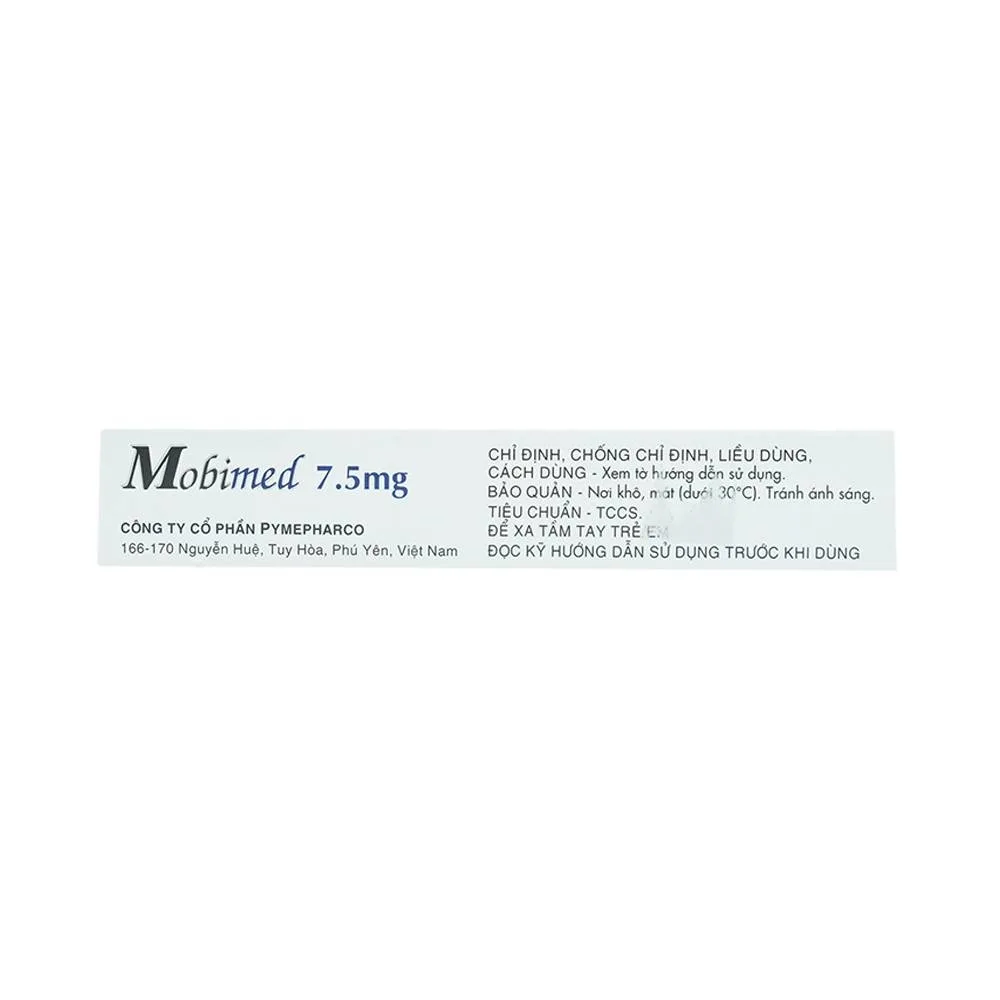 Hình ảnh Thuốc Mobimed 7.5mg Pymepharco điều trị viêm khớp dạng thấp, viêm cột sống (2 vỉ x 10 viên)