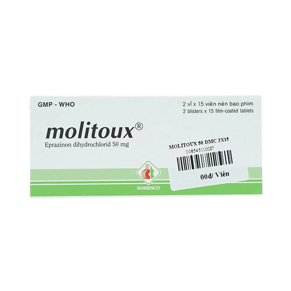 Hình ảnh Thuốc Molitoux 50mg Domesco loãng đờm, long đờm (2 vỉ x 15 viên)