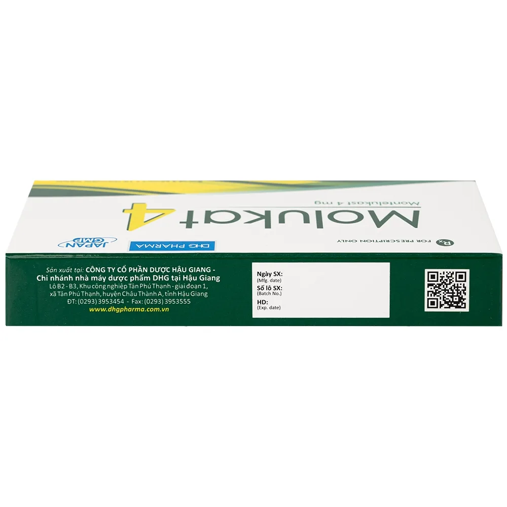 Hình ảnh Thuốc Molukat 4Mg Dhg phòng và điều trị hen suyễn mức nhẹ đến trung bình (3 vỉ x 10 viên)