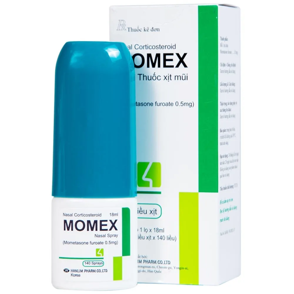 Hình ảnh Hỗn dịch xịt mũi Momex Nasal Spray Hanlim điều trị viêm mũi theo mùa (18ml)